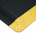 Wearwell Diamond-Plate SpongeCote UltraSoft Mat, 3' Width x 20' Length x 15/16" Thickness, Black/Yellow - 414.1516x3x20BYL