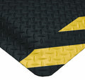 Wearwell Diamond-Plate SpongeCote UltraSoft Mat, 2' Width x 75' Length x 15/16" Thickness, Black/Chevron - 414.1516x2x75CHV