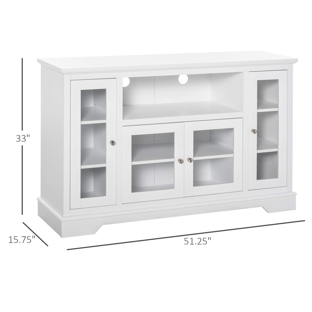 HomCom Sideboard Buffet Cabinet with Storage, Kitchen Cabinet Coffee Bar Cabinet with Glass Doors for Living Room, Kitchen, White - B08YN1ZYTJ