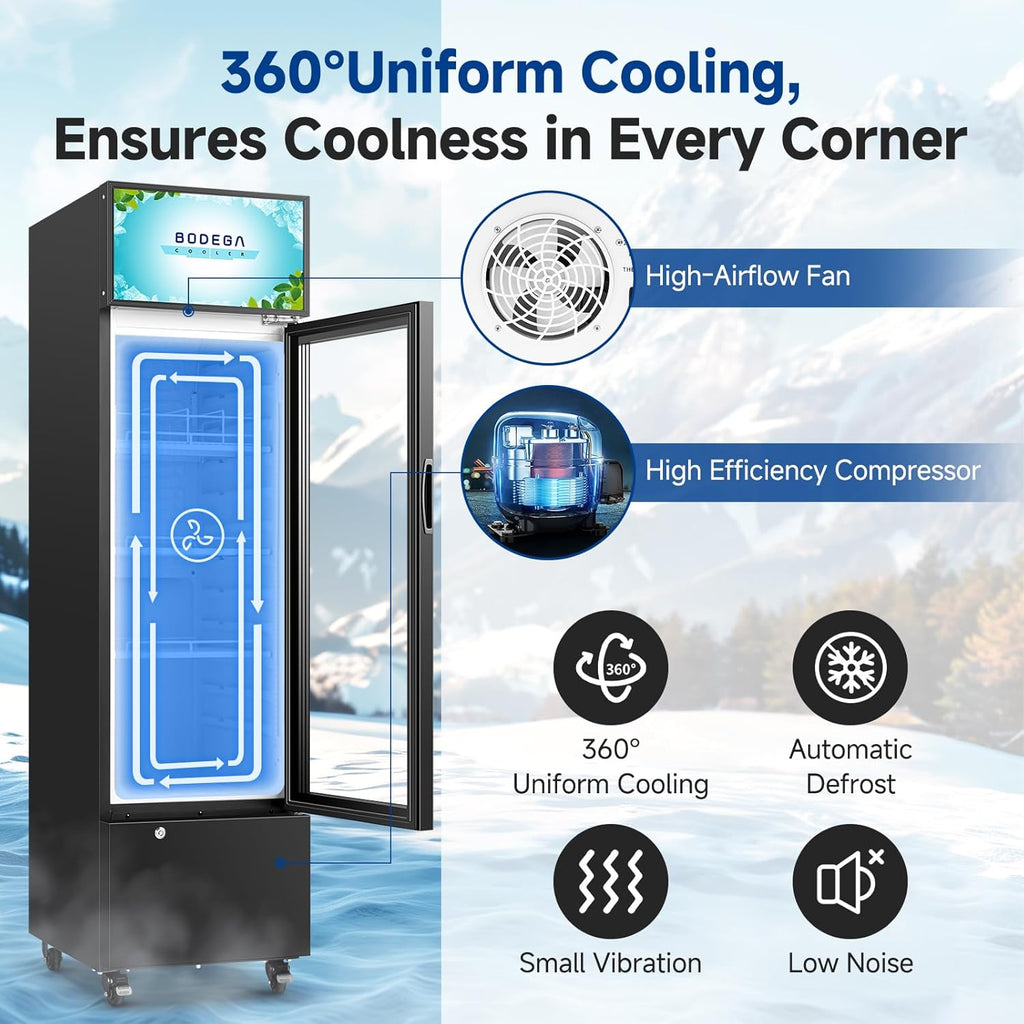 BODEGACOOLER 6.34 Cu.ft Commercial Refrigerator with Glass Door