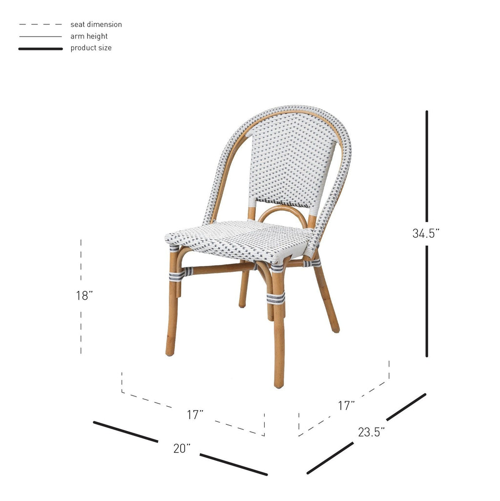 New Pacific Direct Avignon Paris Rattan Bistro Chair, (Set of 2) -  7400038