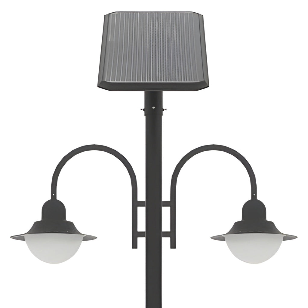AVS Energy Solar Street Pole Light 2 x 20 Watt 2 x 3000 Lumens 5000K Black Housing Pathway Lighting Garden Light Solar Post Top CAPE Light - AVS-CAPE-2X20W