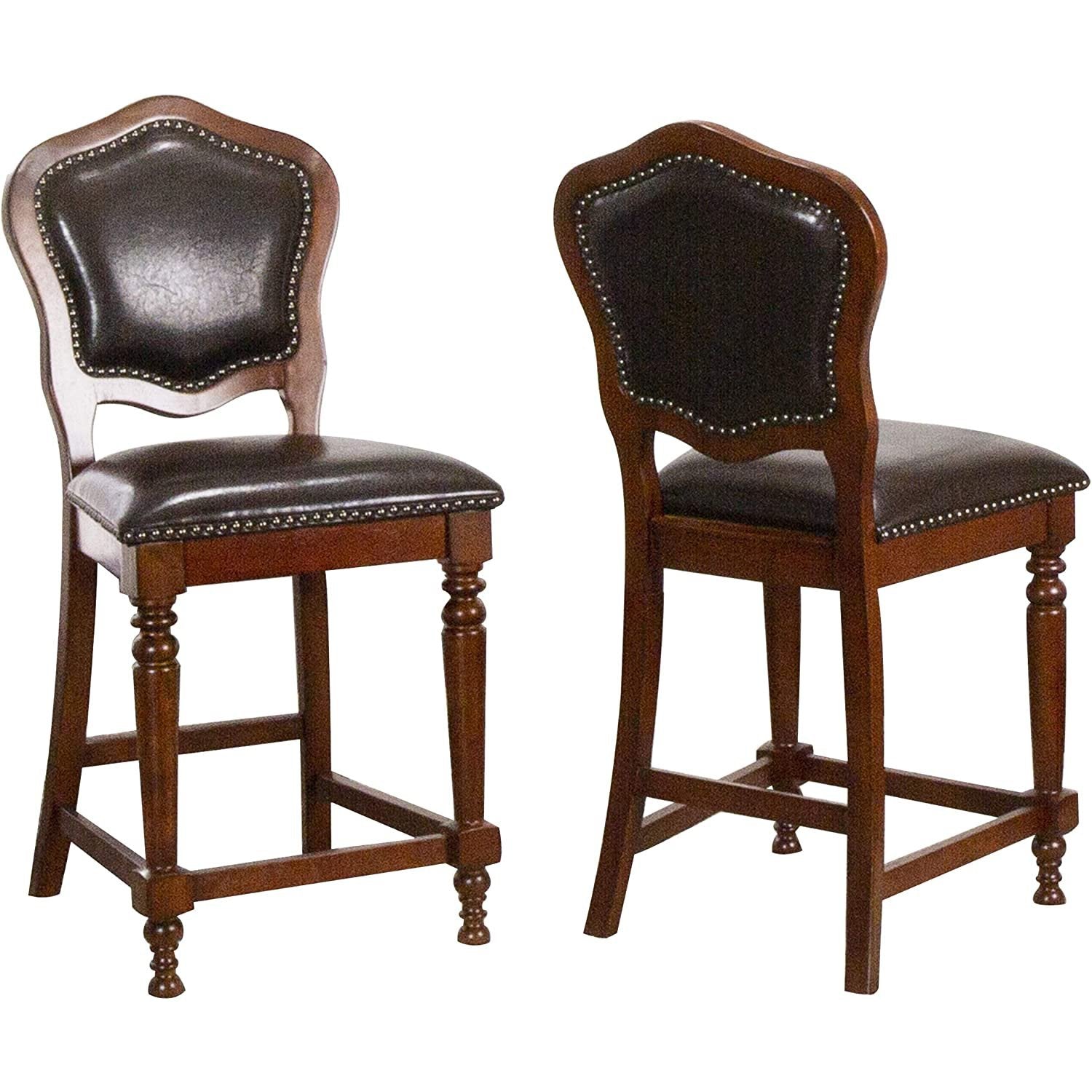 Sunset Trading Bellagio Upholstered Barstools with Backs - CR-87148-24-2