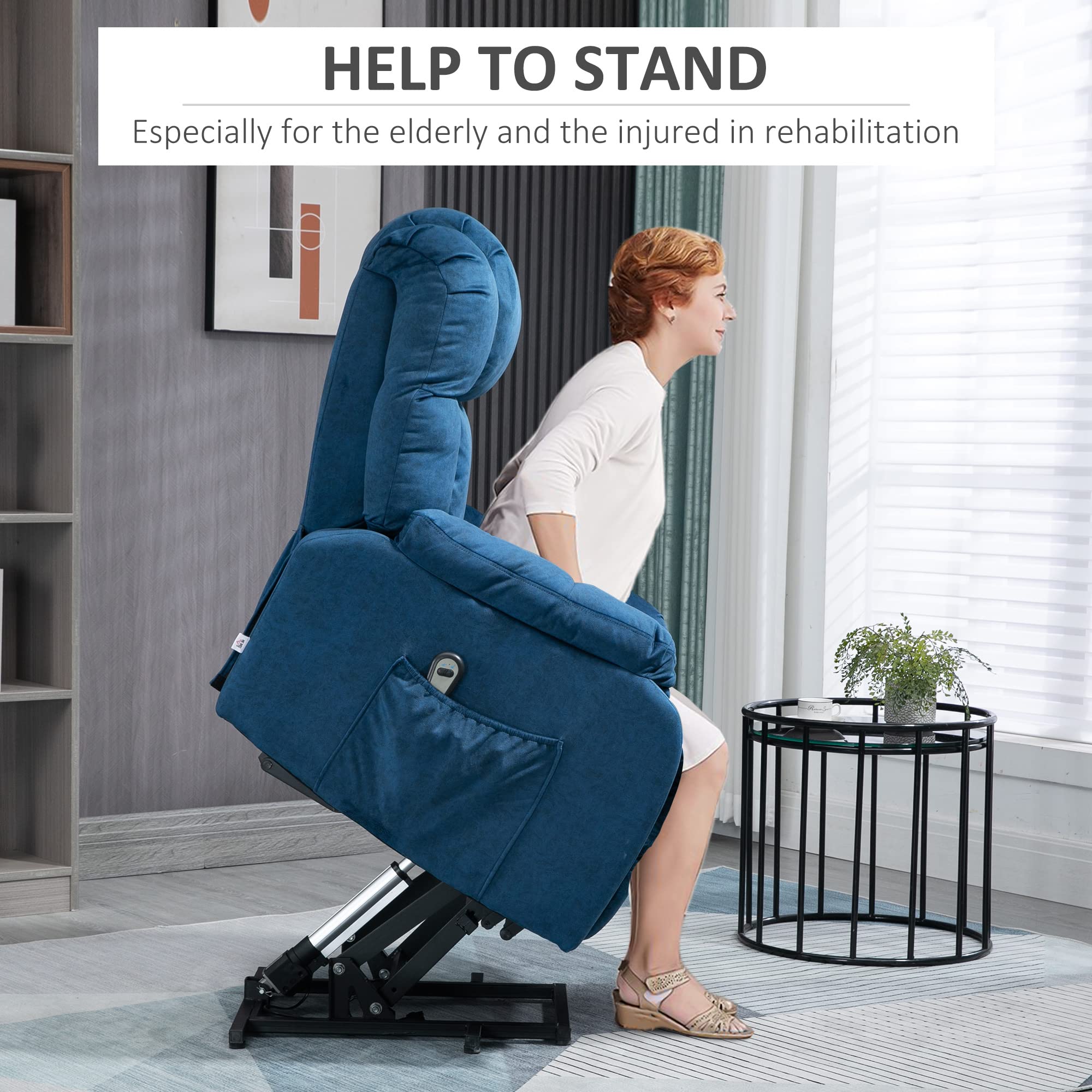 HomCom Power Lift Chair, Electric Recliner for The Elderly, Compact Living Room Chair - B09MYGQ94R-1