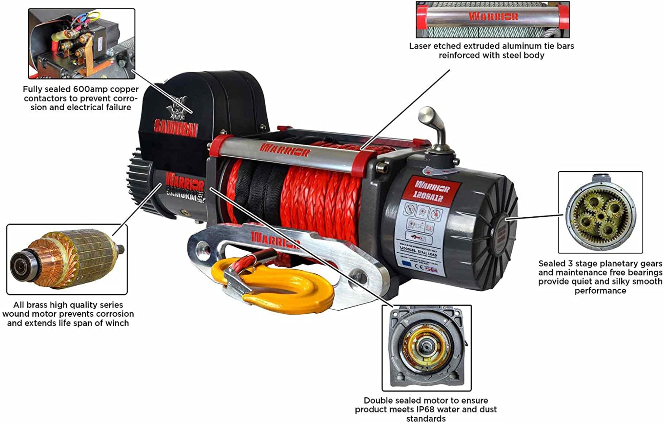 DK2 8000-SR 8,000 lbs. Capacity Warrior Spartan Electric Synthetic Winch New - 8000-SR