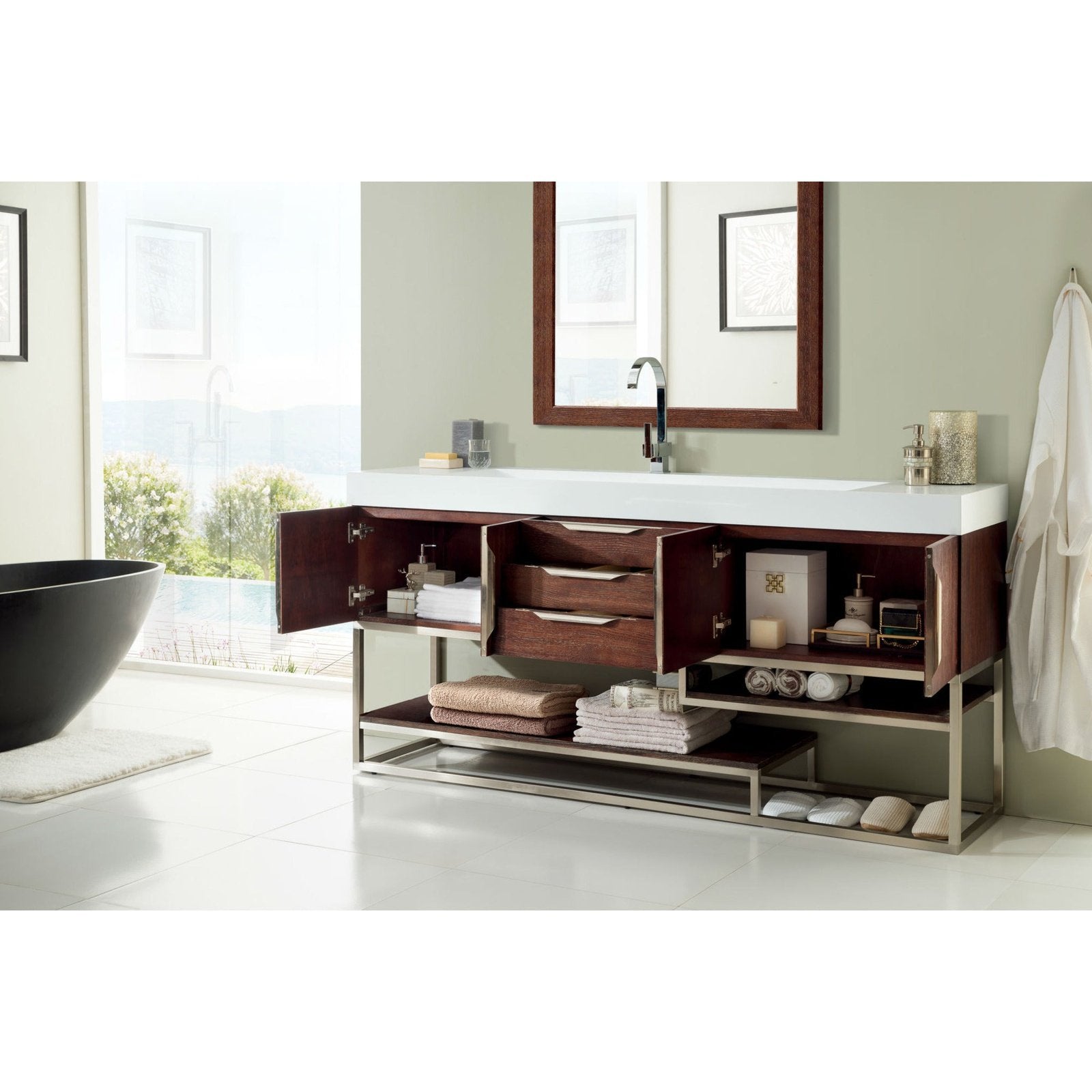 James Martin Vanities Columbia 72" Single Vanity - 388-V72S-AGR-MB-DGG