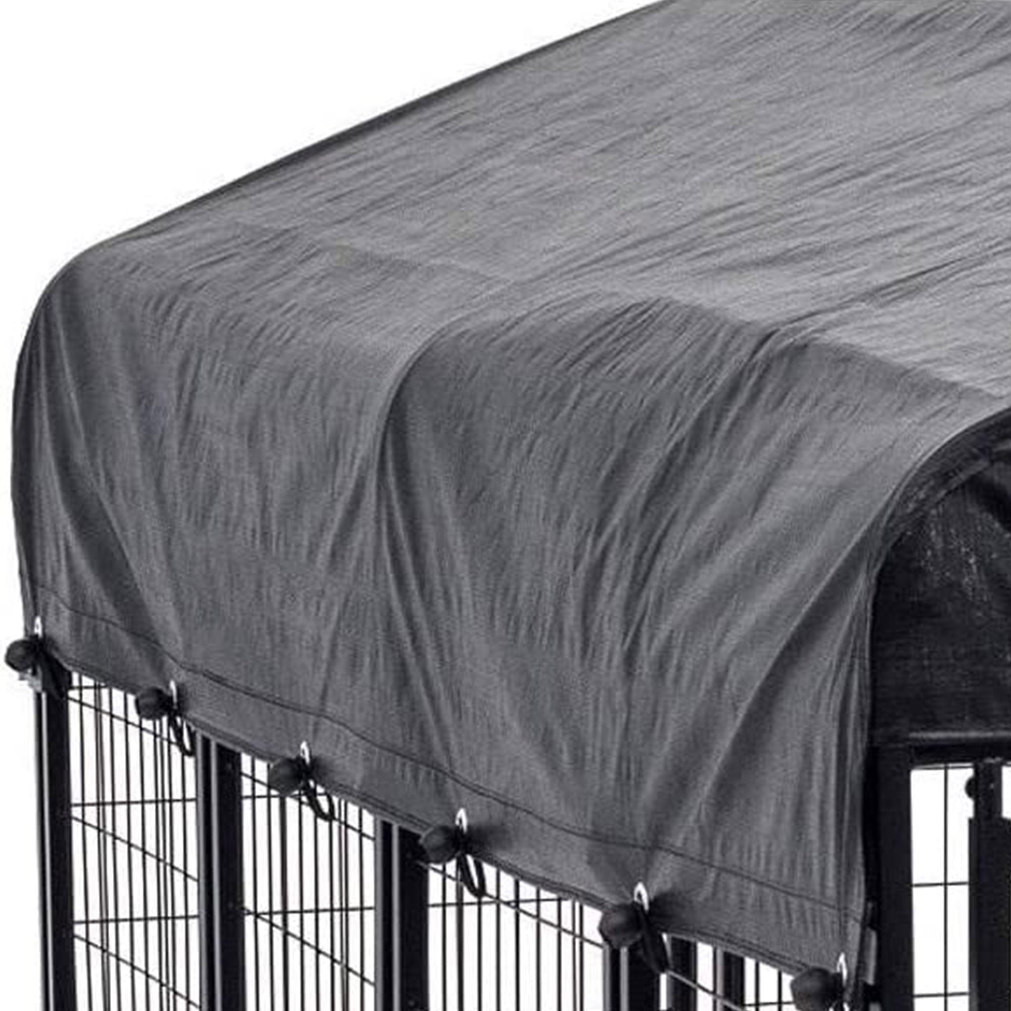 Lucky Dog Uptown Large Outdoor Covered Kennel Heavy Duty Dog Fence Pen (2 Pack) - 108451