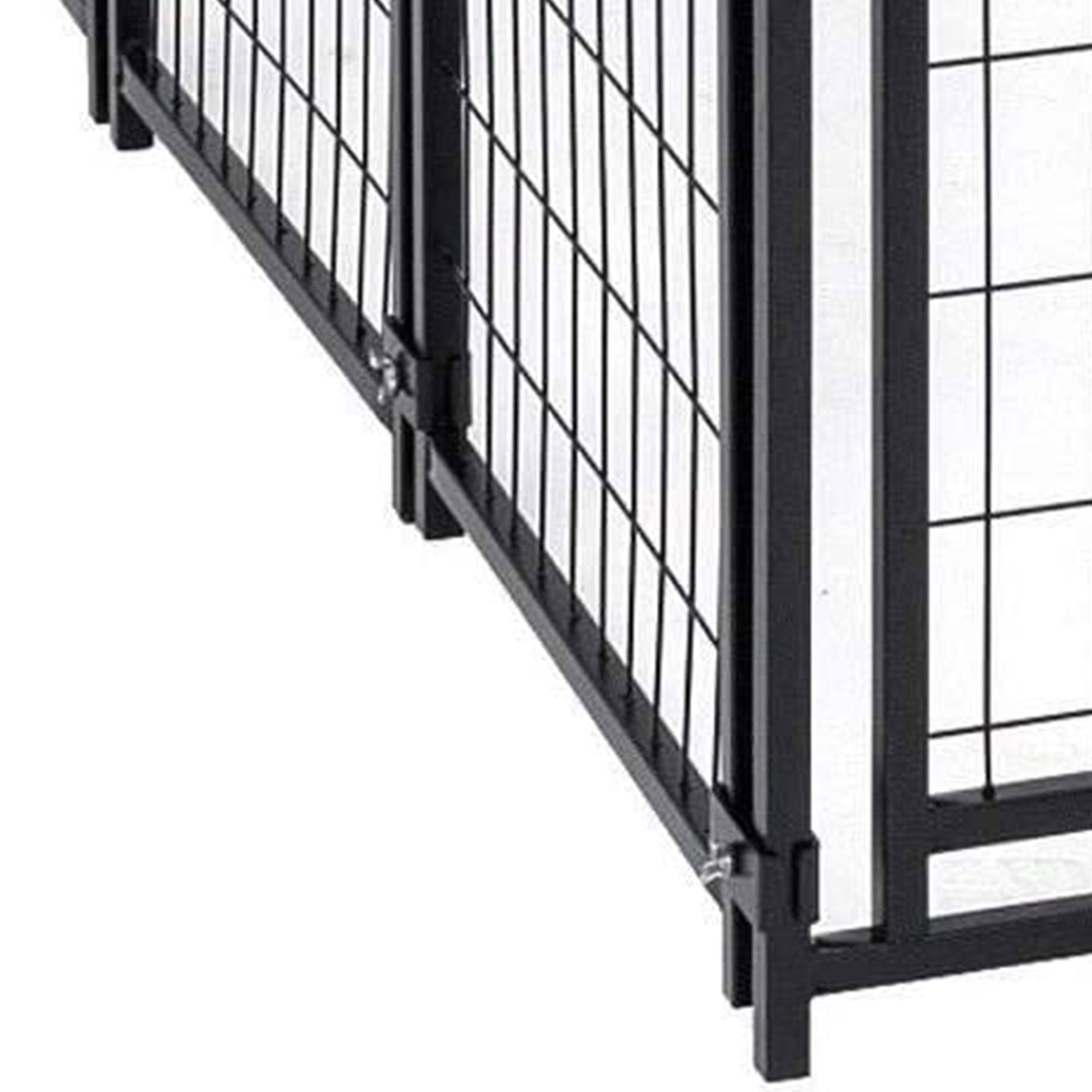 Lucky Dog Uptown Large Outdoor Covered Kennel Secure Fenced Pet Dog Crate, Black - 90333