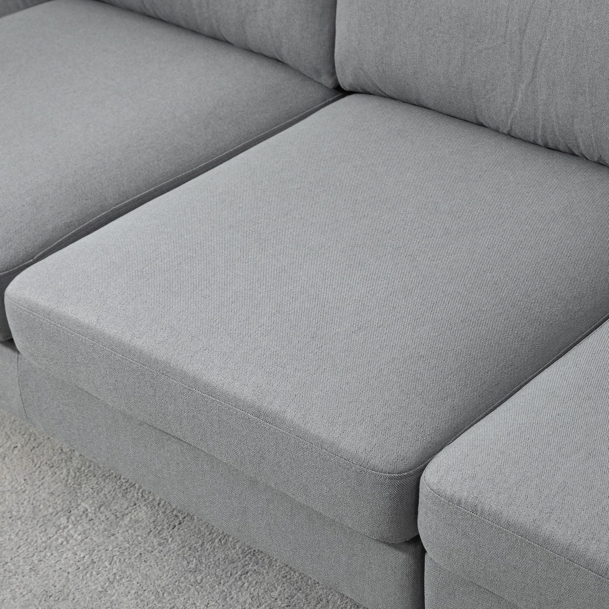 HomCom Reversible L-Shaped Sleeper Sectional Sofa, Gray - B0CVX1N2B8
