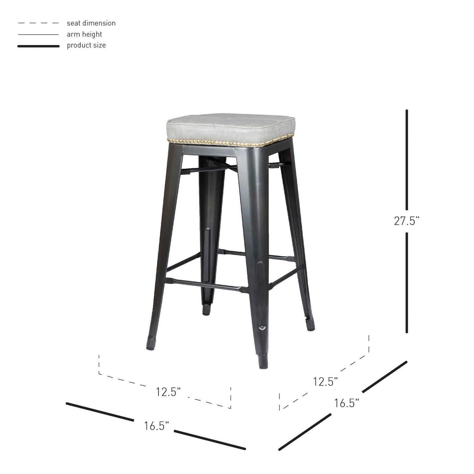New Pacific Direct Metropolis PU Metal Counter Stool, (Set of 4) -  9300028-239