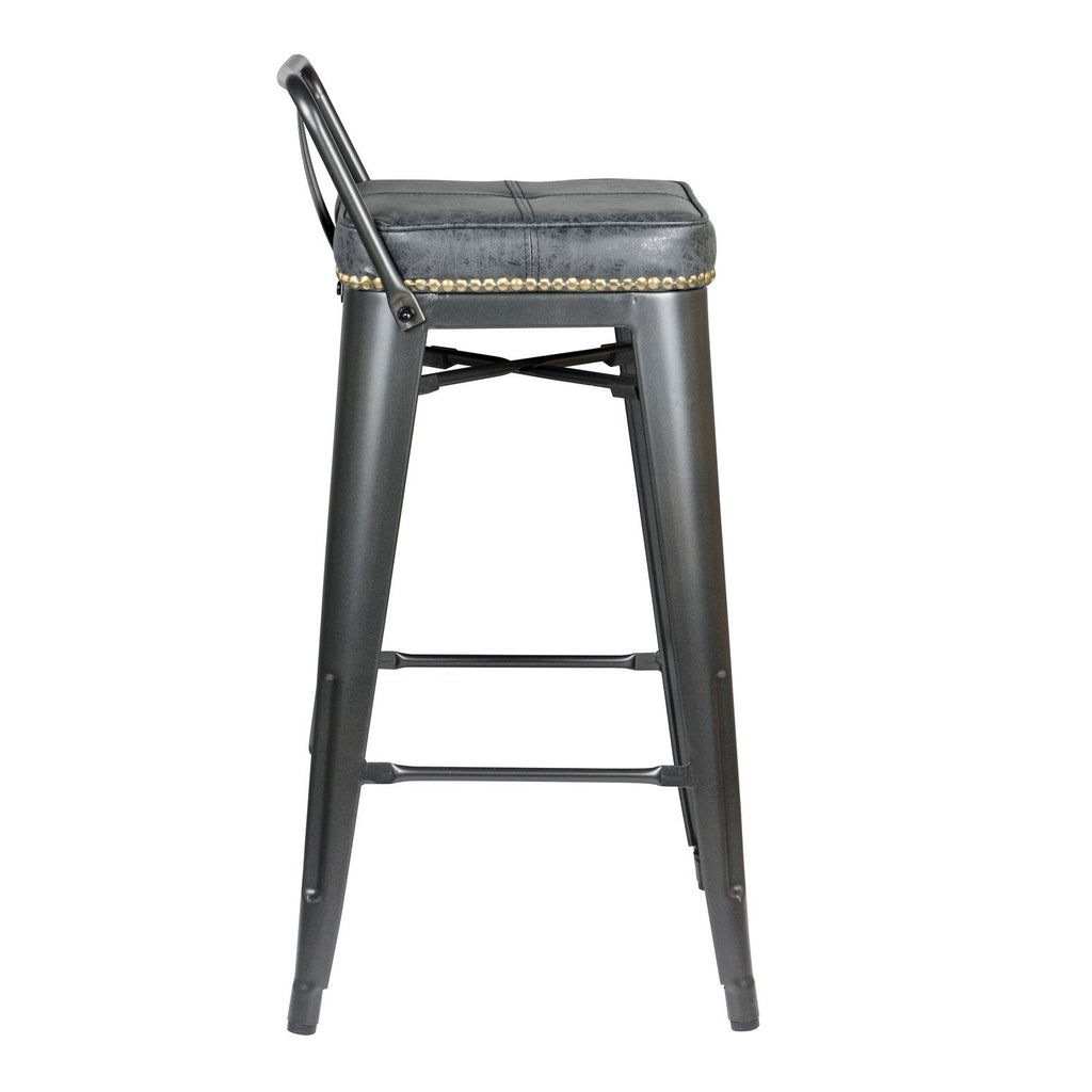 New Pacific Direct Metropolis PU Leather Low Back Counter Stool, (Set of 4) -  9300032-240