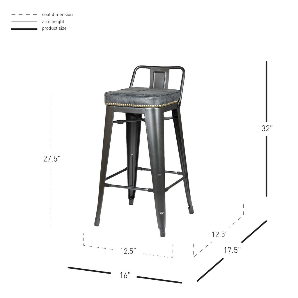 New Pacific Direct Metropolis PU Leather Low Back Counter Stool, (Set of 4) -  9300032-240