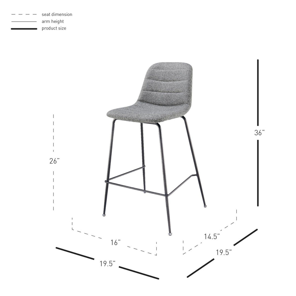 New Pacific Direct Caleb Fabric Counter Stool, (Set of 4) -  9300086-530