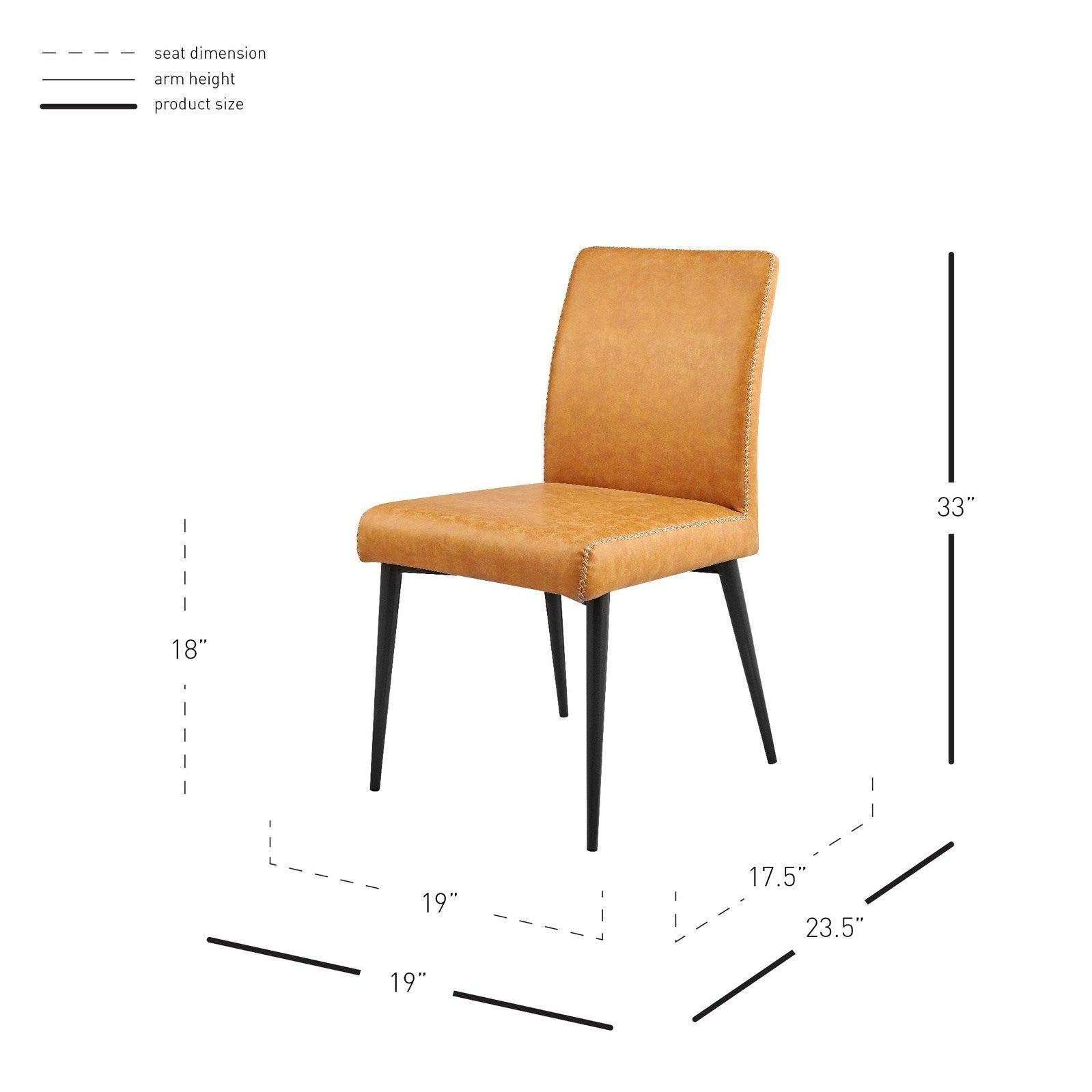New Pacific Direct Kevin PU Dining Side Chair, (Set of 2) 9300128-309 - 9300128-309
