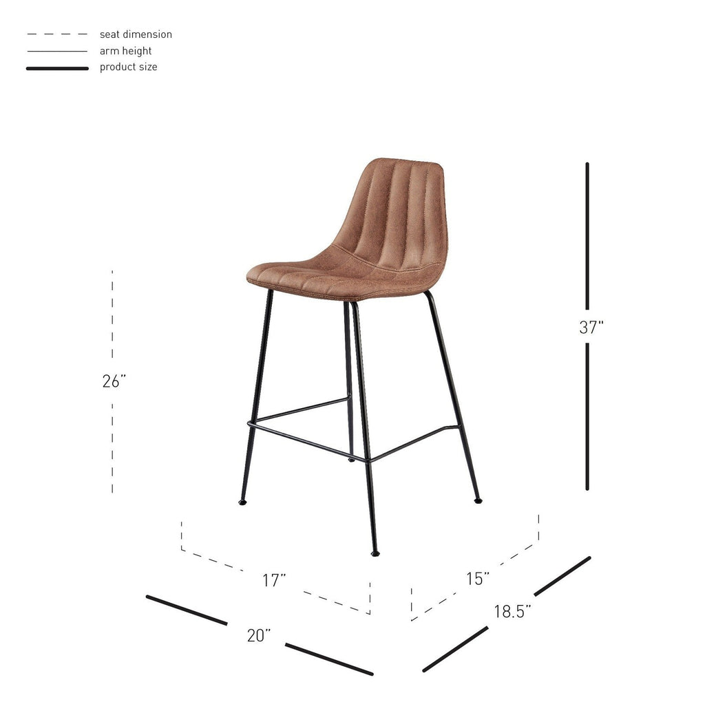 New Pacific Direct Robert PU Counter Stool, (Set of 4) 9300154-595 - 9300154-595