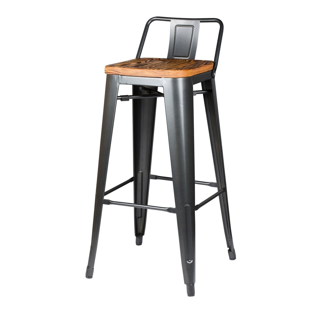 New Pacific Direct Metropolis Low Back Bar Stool, (Set of 4) 938537-GM - 938537-GM