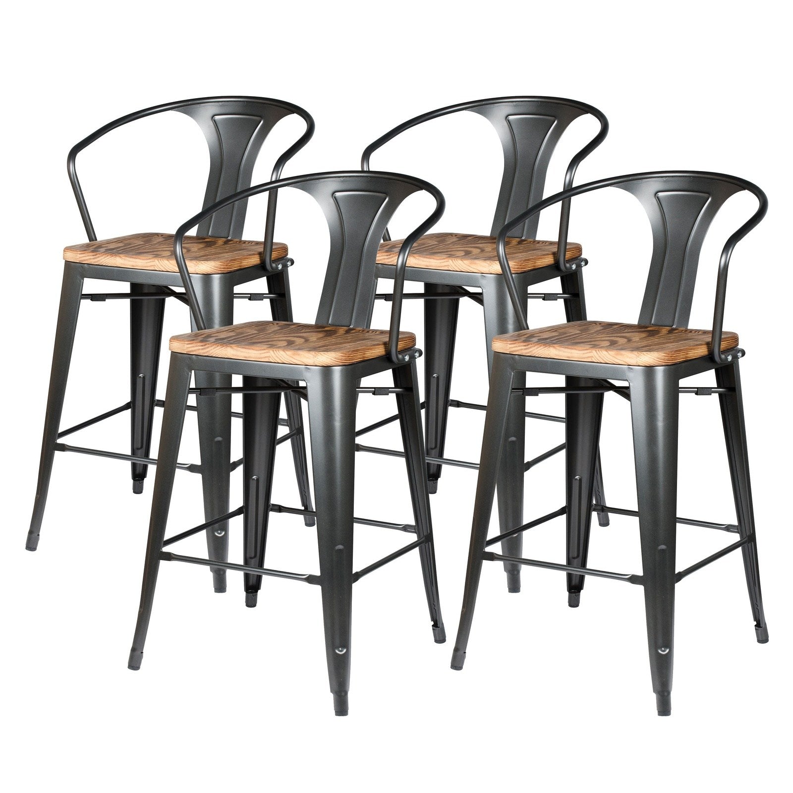 New Pacific Direct Metropolis Metal Counter Stool, (Set of 4)  - 938541-GM