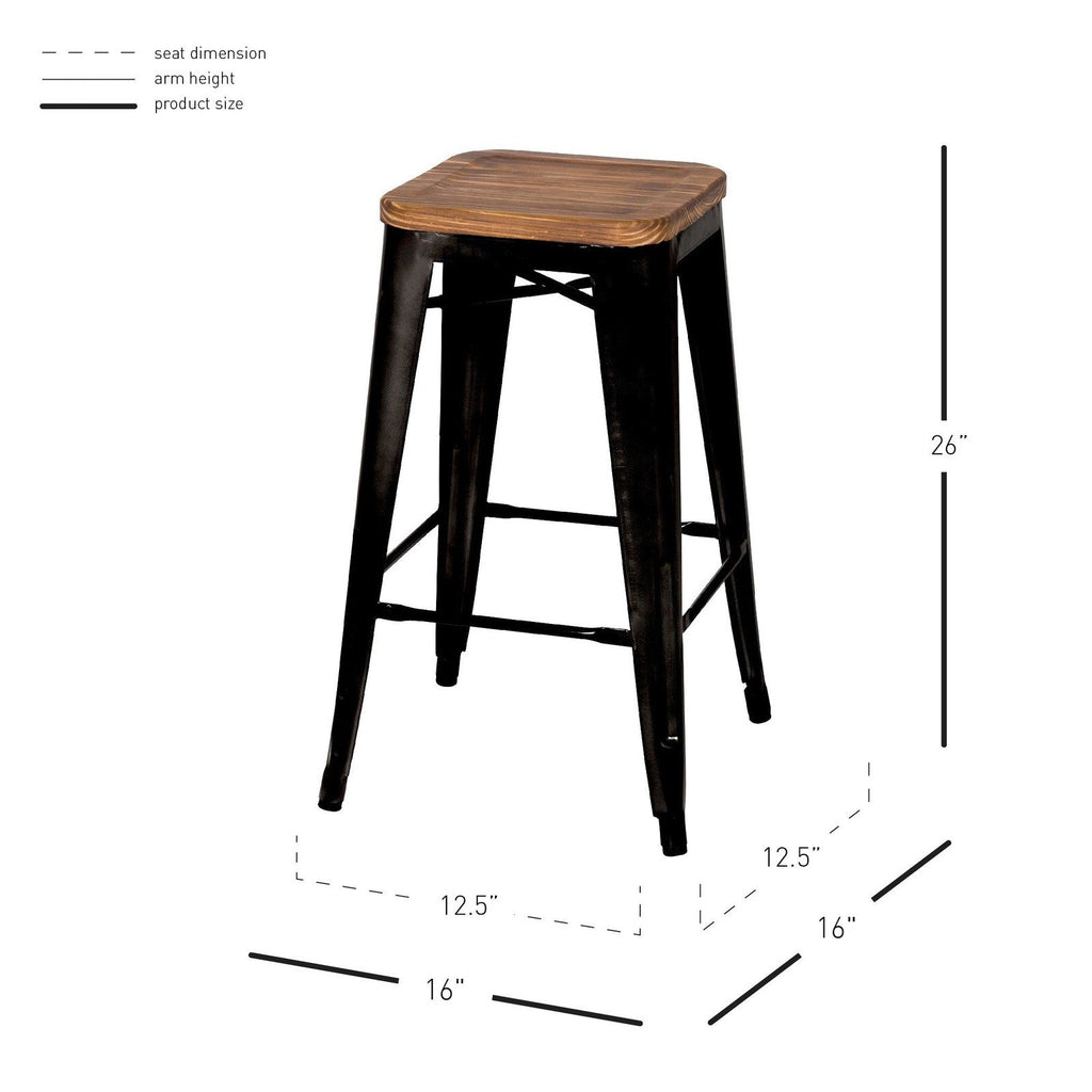 New Pacific Direct Metropolis Backless Counter Stool, (Set of 4) 938627-B - 938627-B