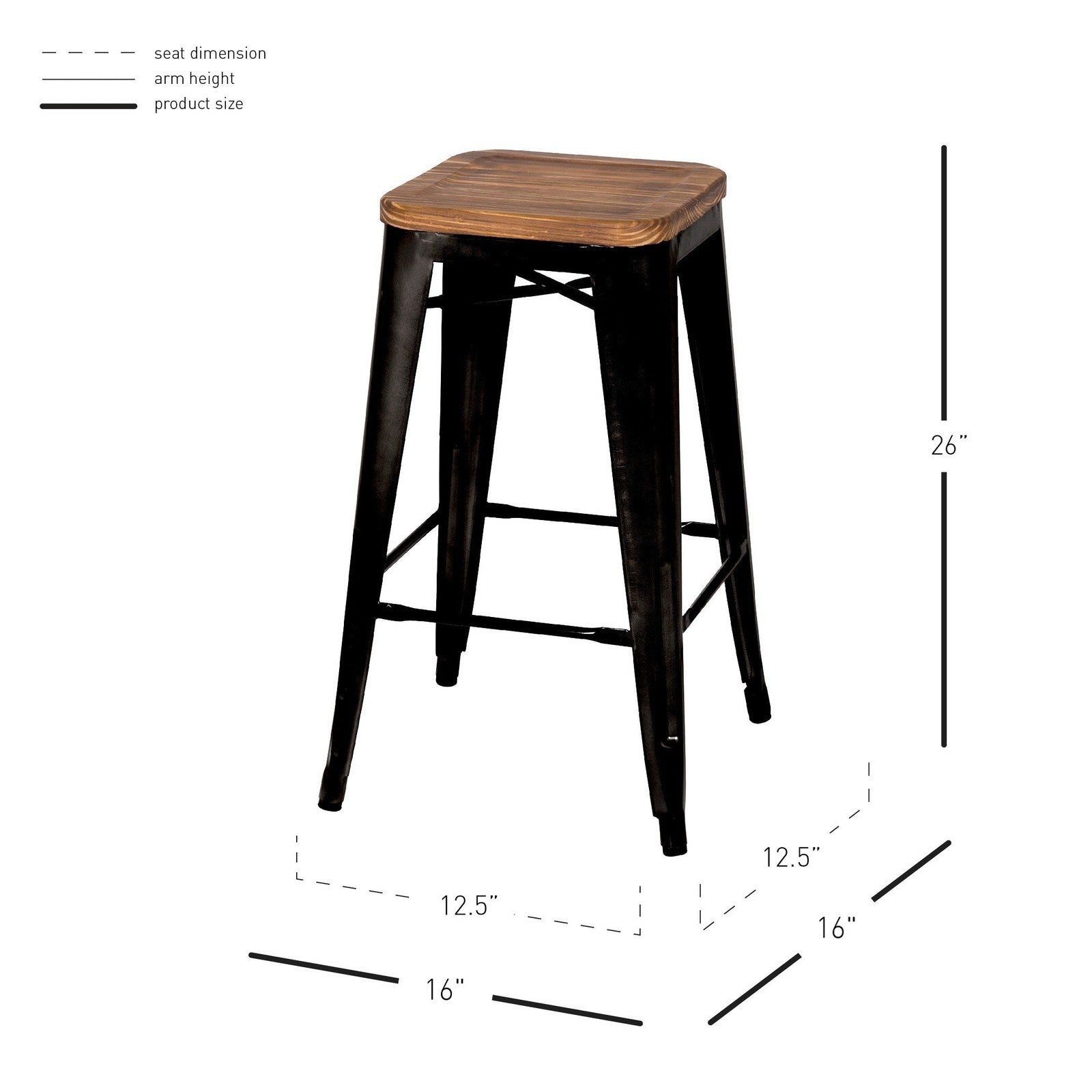 New Pacific Direct Metropolis Backless Counter Stool, (Set of 4) 938627-B - 938627-B