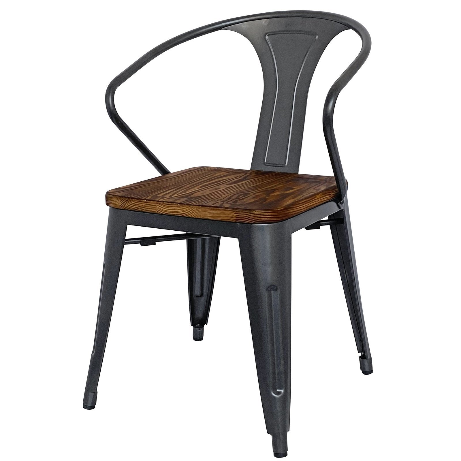 New Pacific Direct Metropolis Metal Arm Chair, (Set of 4) 938730-GM - 938730-GM