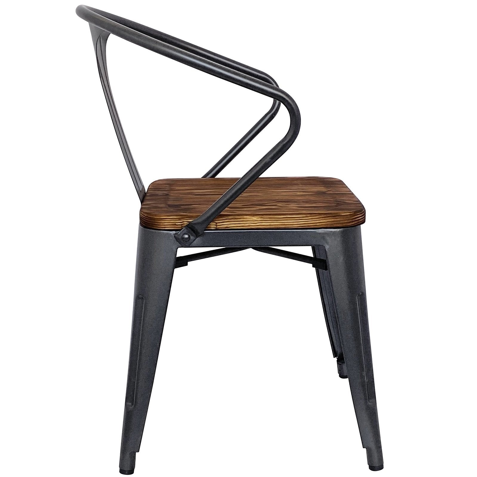 New Pacific Direct Metropolis Metal Arm Chair, (Set of 4) 938730-GM - 938730-GM