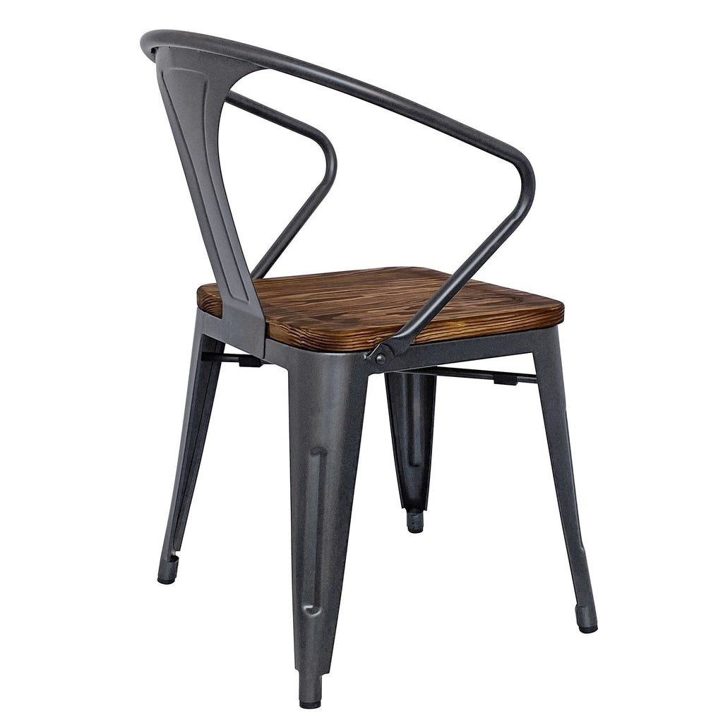 New Pacific Direct Metropolis Metal Arm Chair, (Set of 4) 938730-GM - 938730-GM