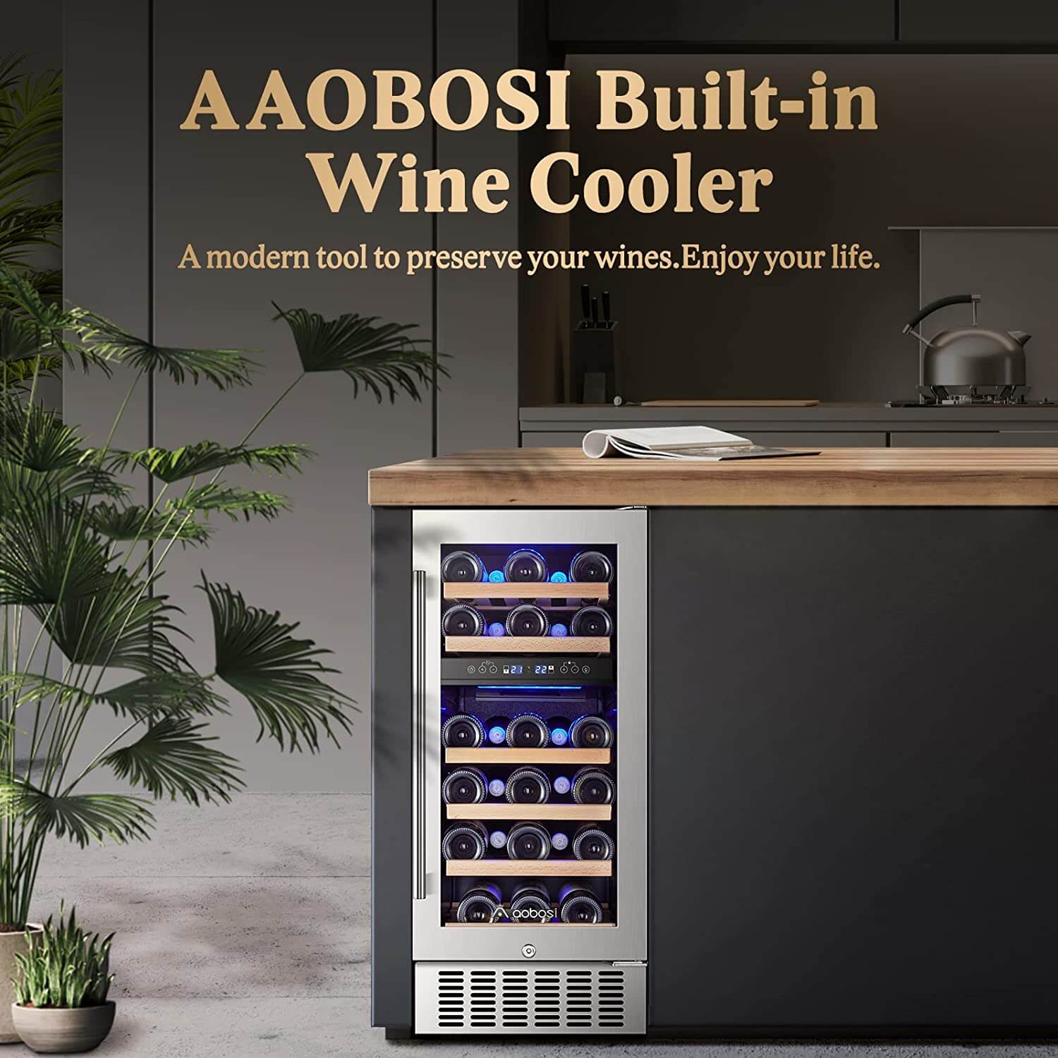 Bodega cooler 15 Inch Wine Cooler 28 Bottle Dual Zone Wine Refrigerator ‎JC-85B