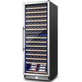 AAOBOSI 24" Free Standing 154 Bottles Wine Cooler in Stainless Steel with Wood Shelves  - YC-408B