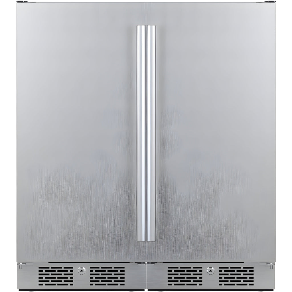 Avallon 30 Inch Wide 6.7 Cu. Ft. Built-In or Free Standing Side by Side Dual Compact Refrigerator - AFR152SSDUAL
