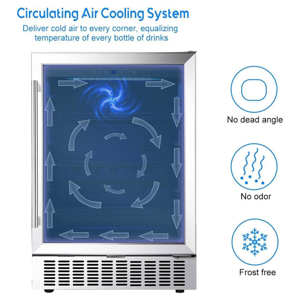 AOBOSI 24 Inch Beverage Cooler 164 CANS Beverage Refrigerator - ‎JC-145C