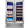 AOBOSI 24 Inch Beverage and Wine Cooler 18 Bottles and 57 Cans - YC120-2D