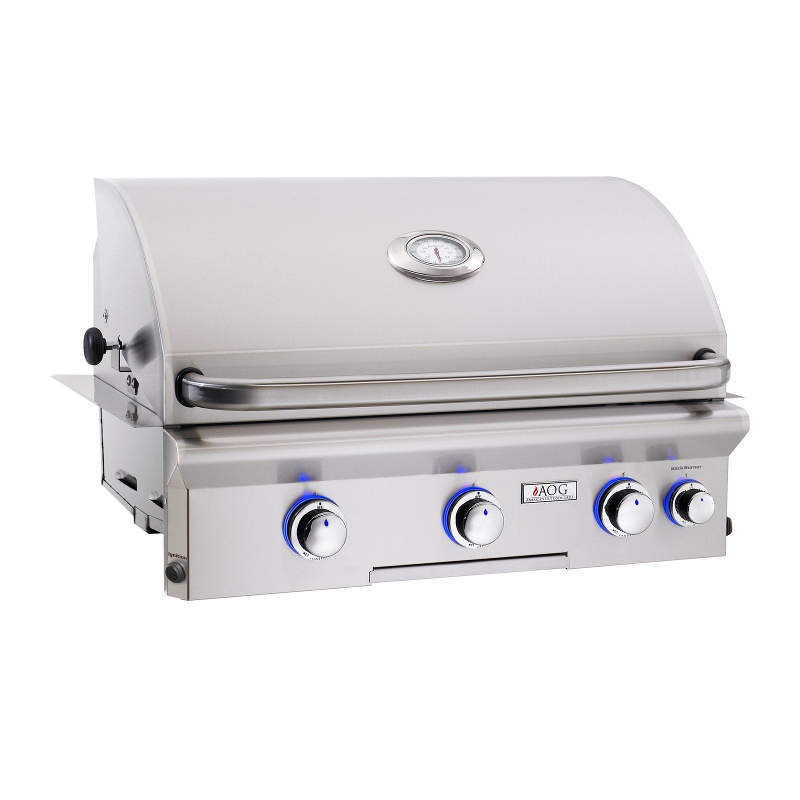 American Outdoor Grill Natural Gas 30-Inch L-Series 3-Burner Built-In Grill w/ Rotisserie Backburner and High Performance Rotisserie Kit - 30NBL