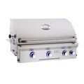 American Outdoor Grill Natural Gas 30-Inch L-Series 3-Burner Built-In Grill w/ Rotisserie Backburner and High Performance Rotisserie Kit - 30NBL