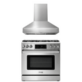 Thor Kitchen Appliance Package - 36 In. Gas Range, Range Hood, AP-TRG3601LP-W