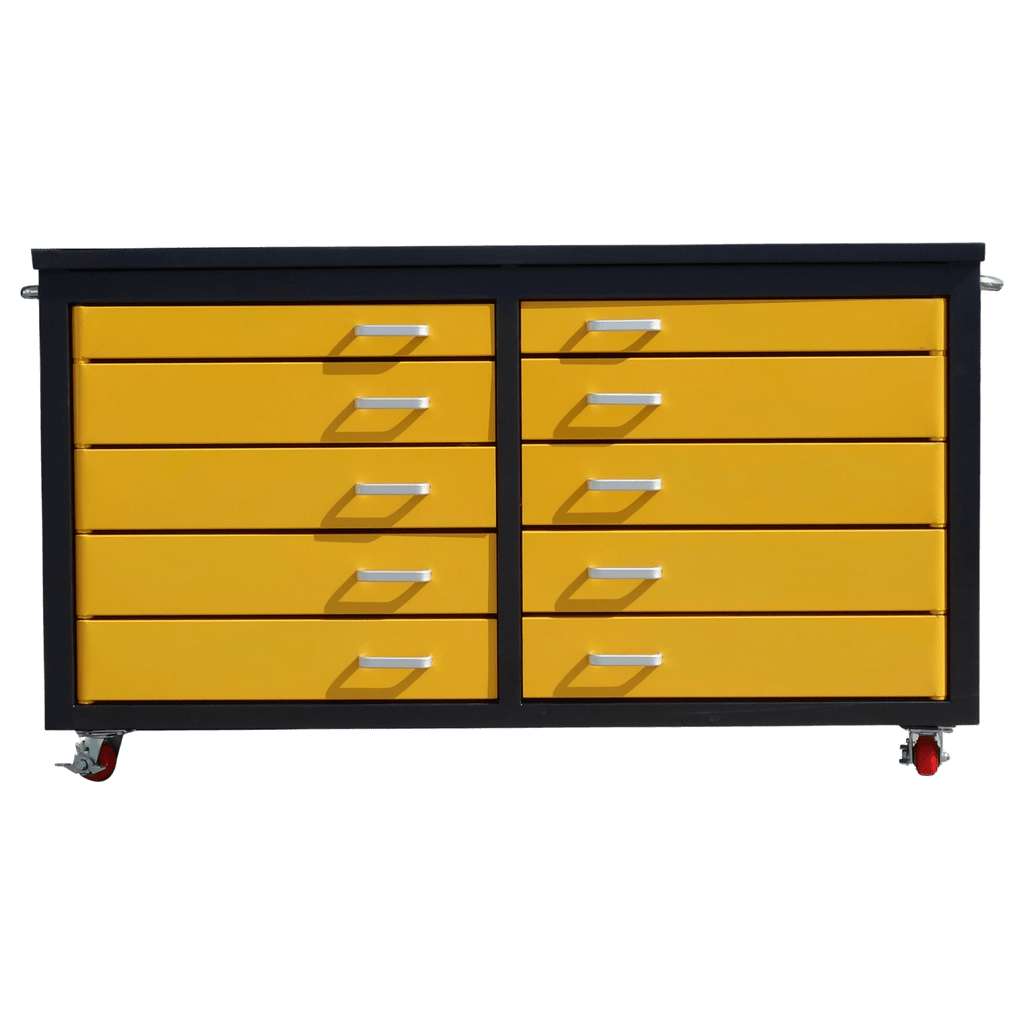 Chery Industrial AS-IS 6ft Storage Cabinet with Workbench 10 Drawers D_WW000196
