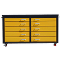 Chery Industrial AS-IS 6ft Storage Cabinet with Workbench 10 Drawers D_WW000196