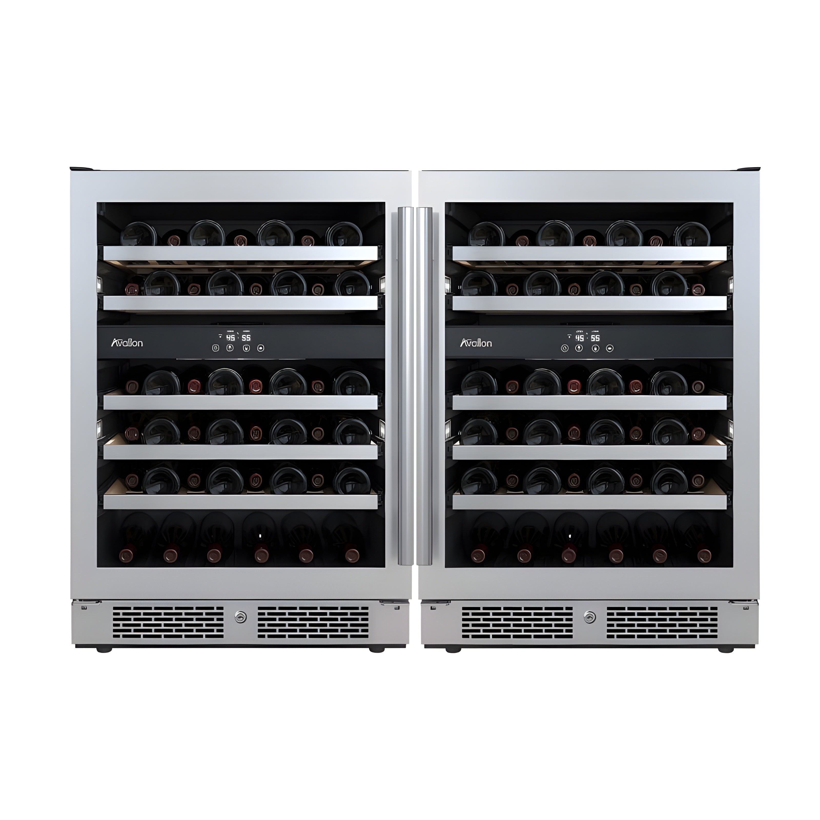 Avallon 48 Inch Wide 90 Bottle Capacity Wine Cooler with Door Locks and 4 Cooling Zones - AWC242DZDUAL