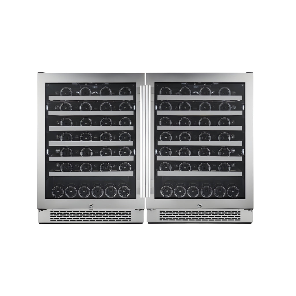 Avallon 48 Inch Wide 106 Bottle Capacity Wine Cooler with Door Locks and 2 Cooling Zones - AWC242SZDUAL