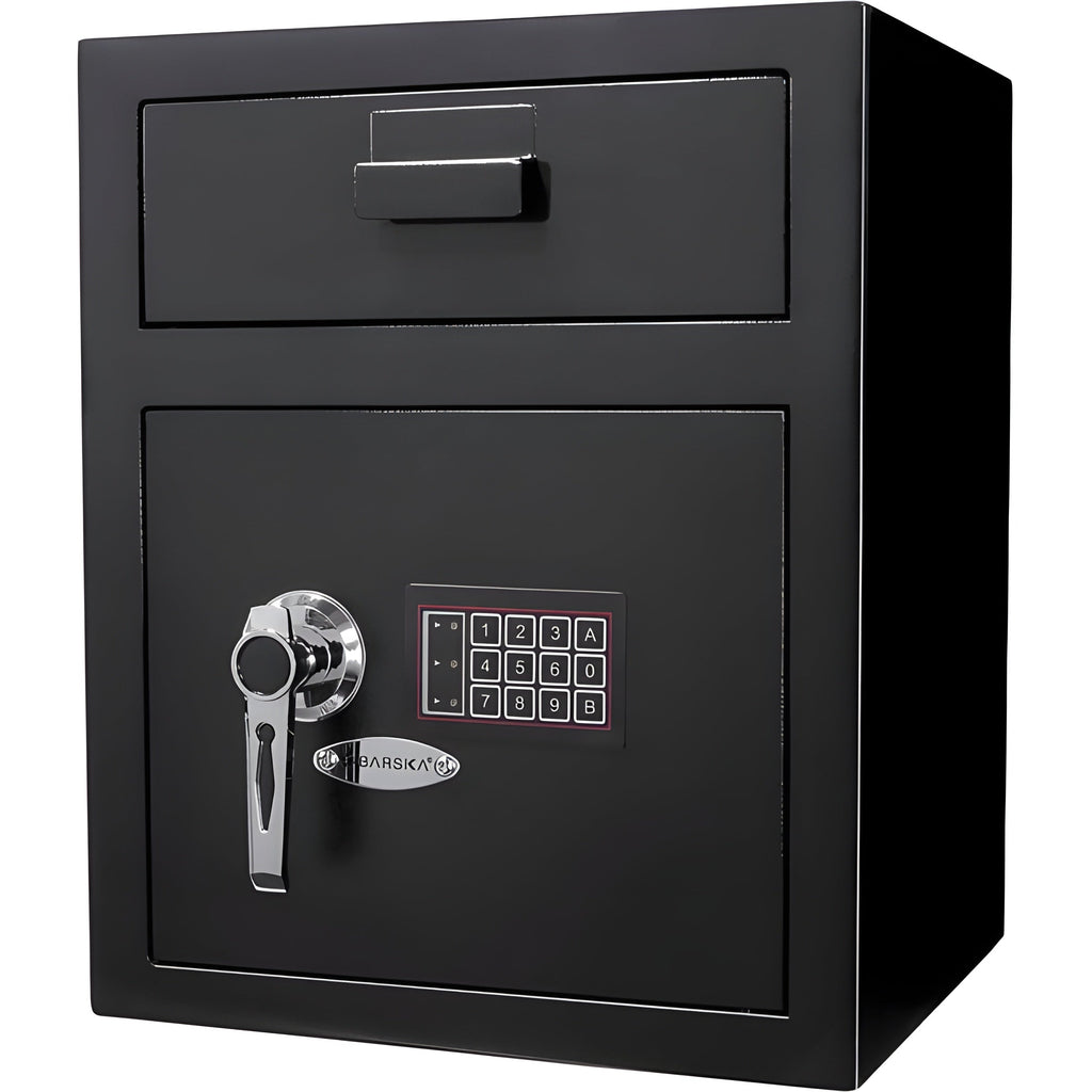 Barska Keypad Depository Safes with One Compartment | Keypad-B, Solid Steel Body Construction and Anti Fishing Baffles - AX11930
