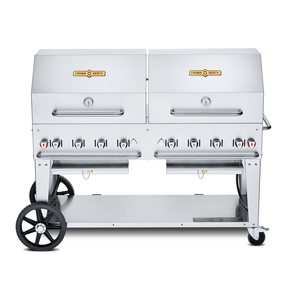 Crown Verity60" Mobile BBQ Grill with Roll Dome Package - Natural Gas -  CV-MCB-60RDP-NG