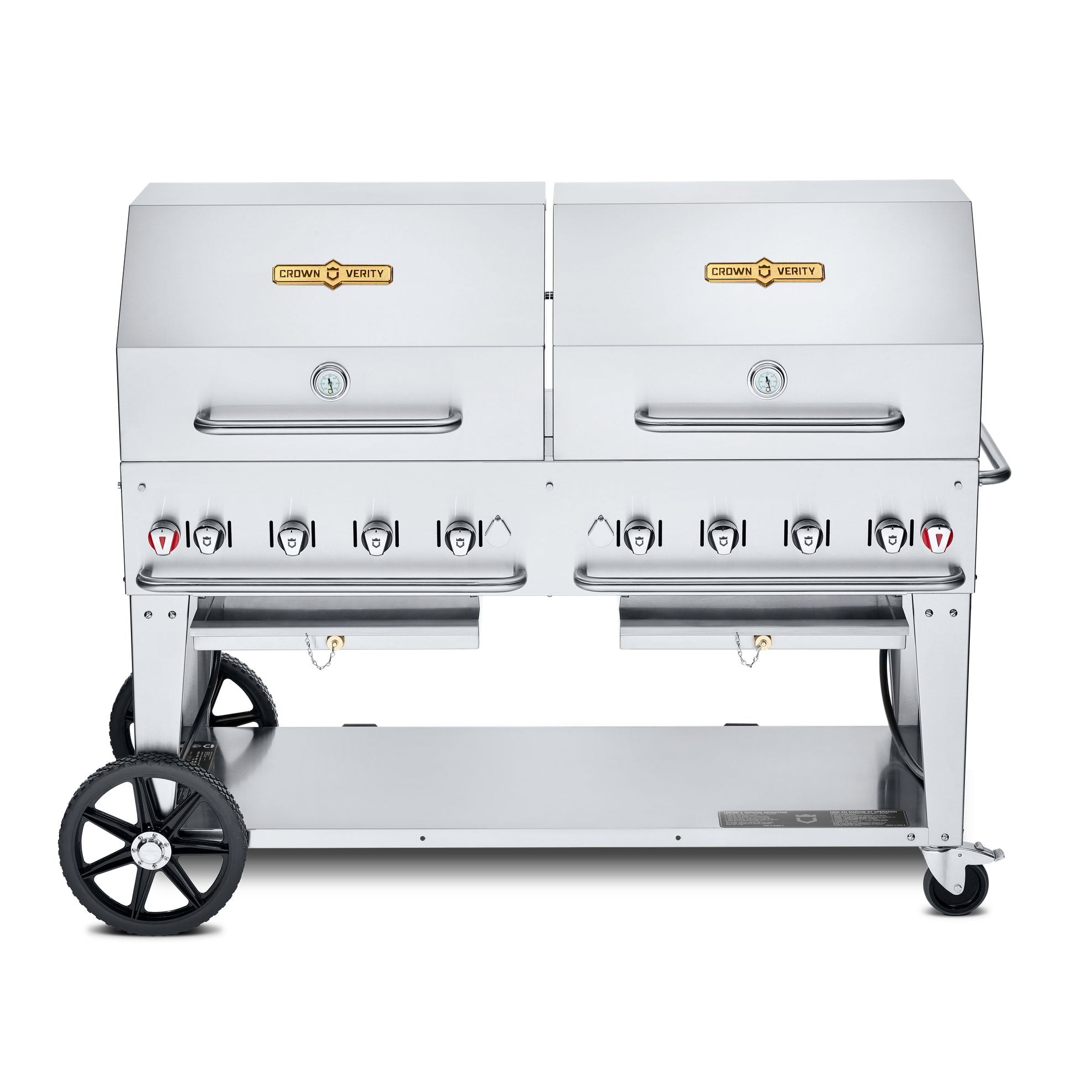 Crown Verity60" Mobile BBQ Grill with Roll Dome Package - Natural Gas -  CV-MCB-60RDP-NG