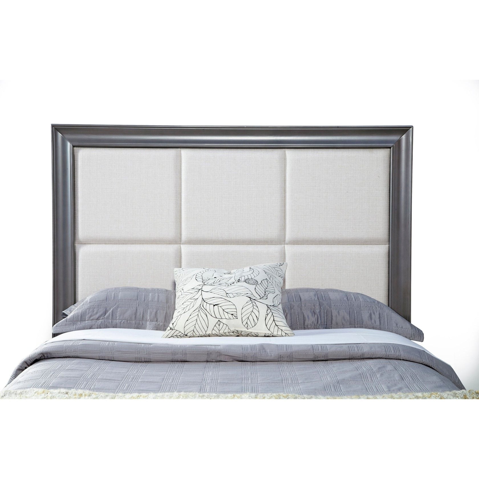 Alpine Lorraine Standard King Storage Footboard Platform Bed, Dark Grey - 8171-07EK