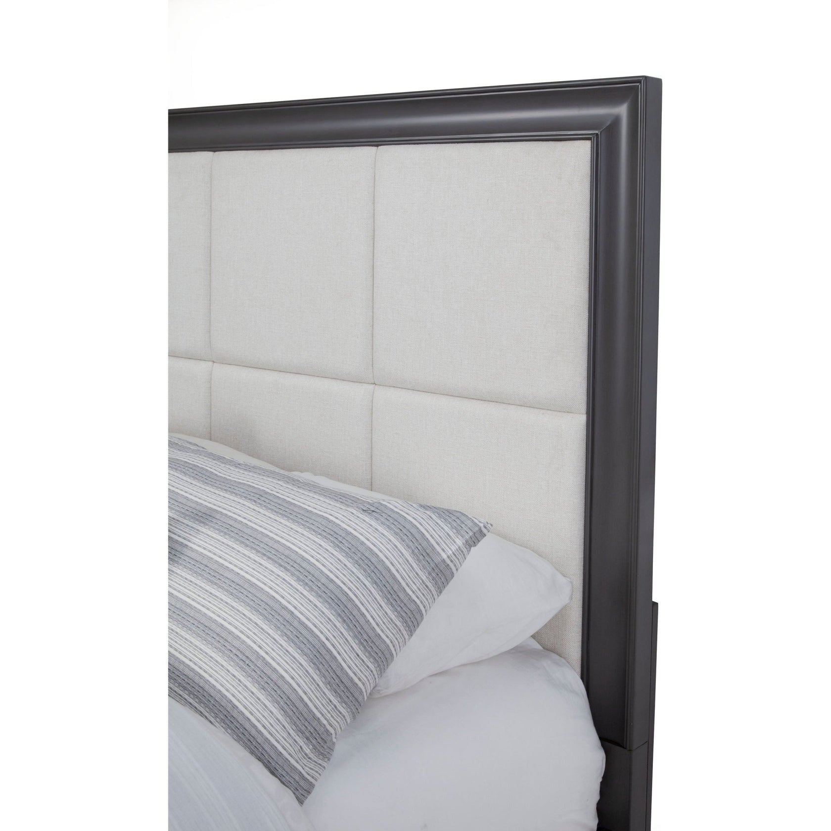 Alpine Lorraine Standard King Storage Footboard Platform Bed, Dark Grey - 8171-07EK