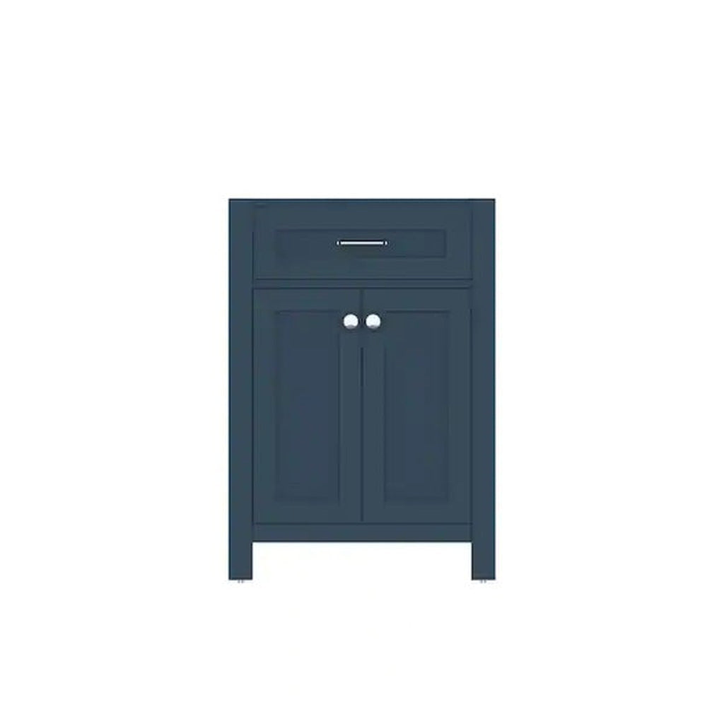 Alya Bath Norwalk 24" Single Blue Freestanding Bathroom Vanity With Brushed Nickel Edge Handles - HE-101-24-B