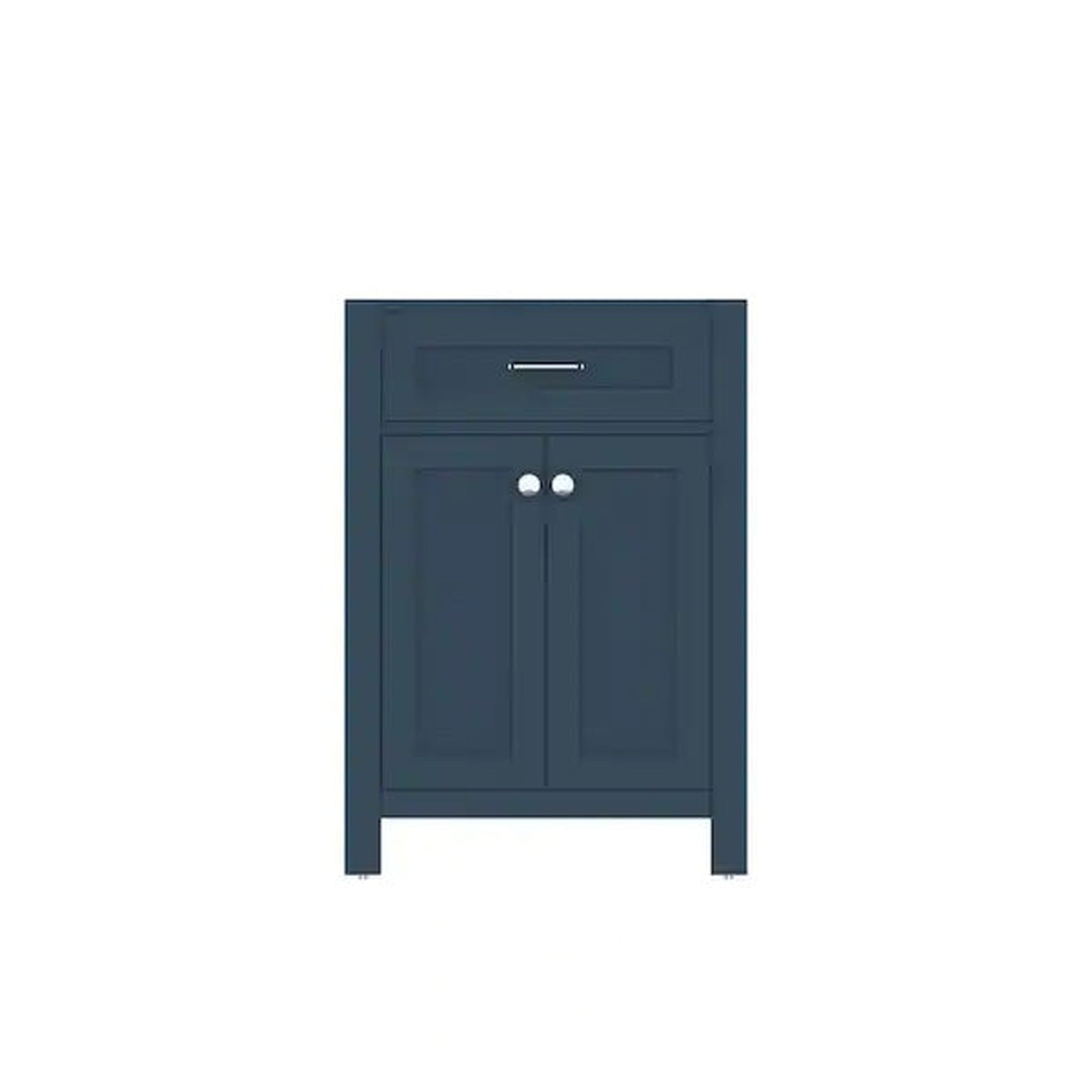Alya Bath Norwalk 24" Single Blue Freestanding Bathroom Vanity With Brushed Nickel Edge Handles - HE-101-24-B