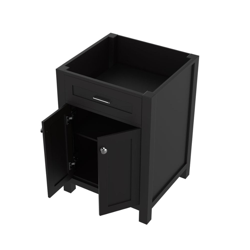 Alya Bath Norwalk 24" Single Espresso Freestanding Bathroom Vanity With Brushed Nickel Edge Handles