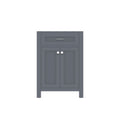 Alya Bath Norwalk 24" Single Gray Freestanding Bathroom Vanity With Brushed Nickel Edge Handles - HE-101-24-G