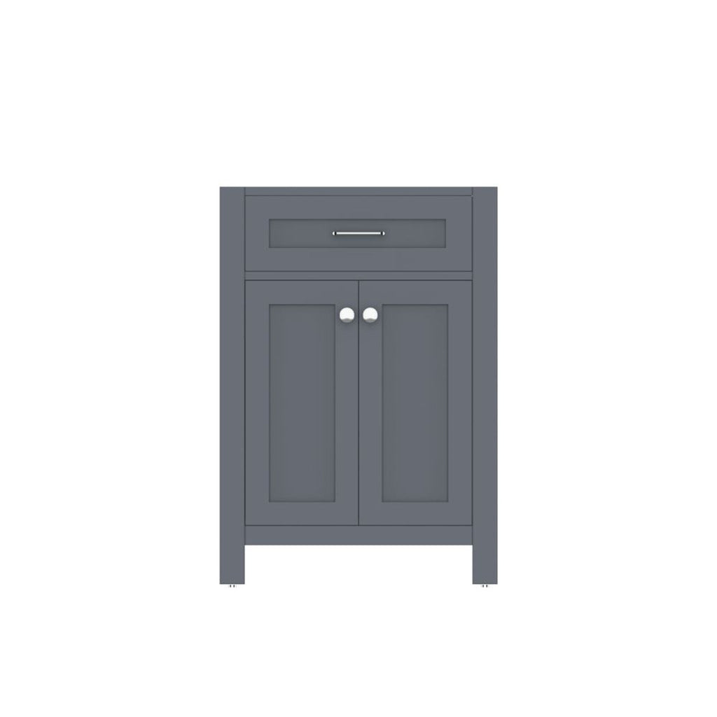 Alya Bath Norwalk 24" Single Gray Freestanding Bathroom Vanity With Brushed Nickel Edge Handles - HE-101-24-G