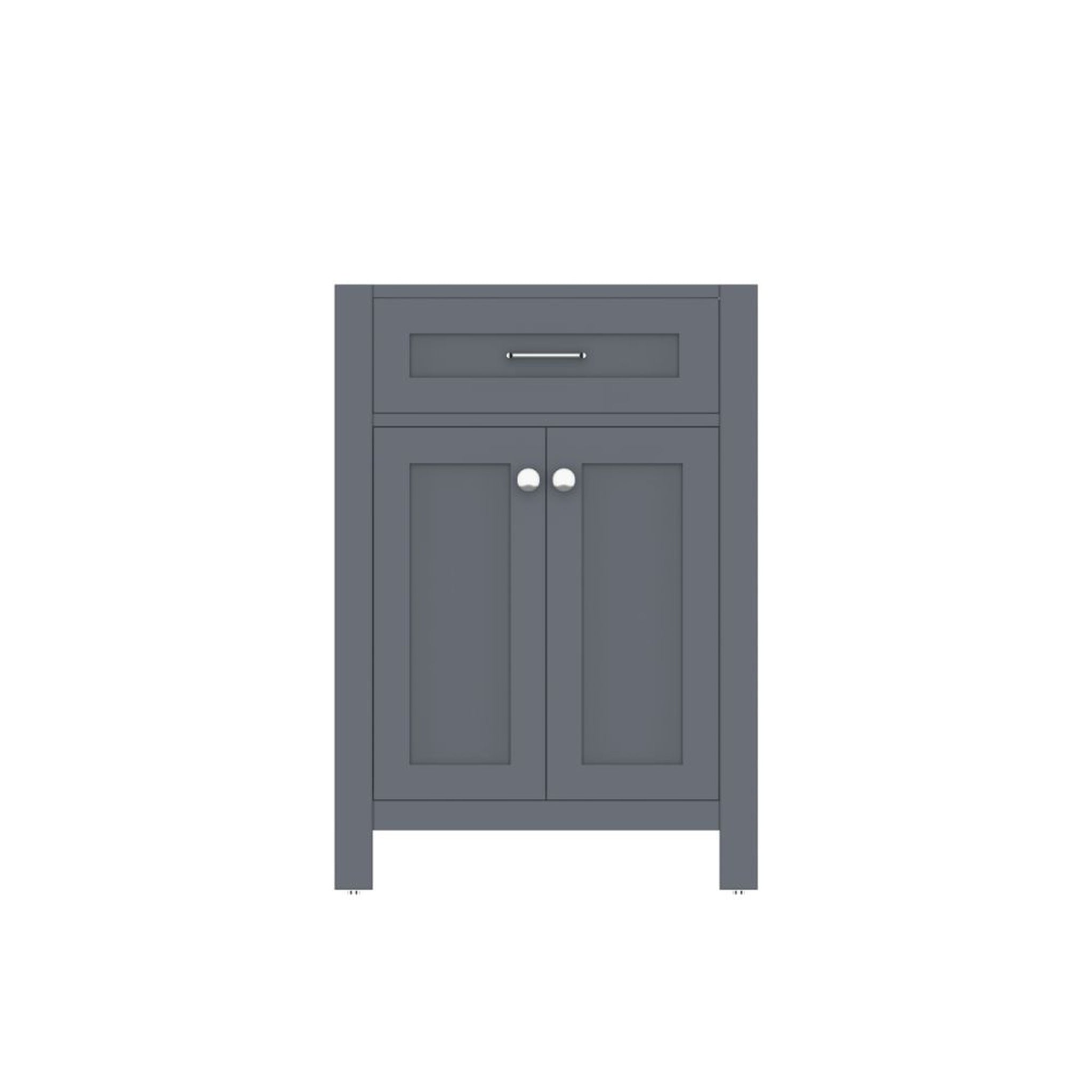 Alya Bath Norwalk 24" Single Gray Freestanding Bathroom Vanity With Brushed Nickel Edge Handles - HE-101-24-G