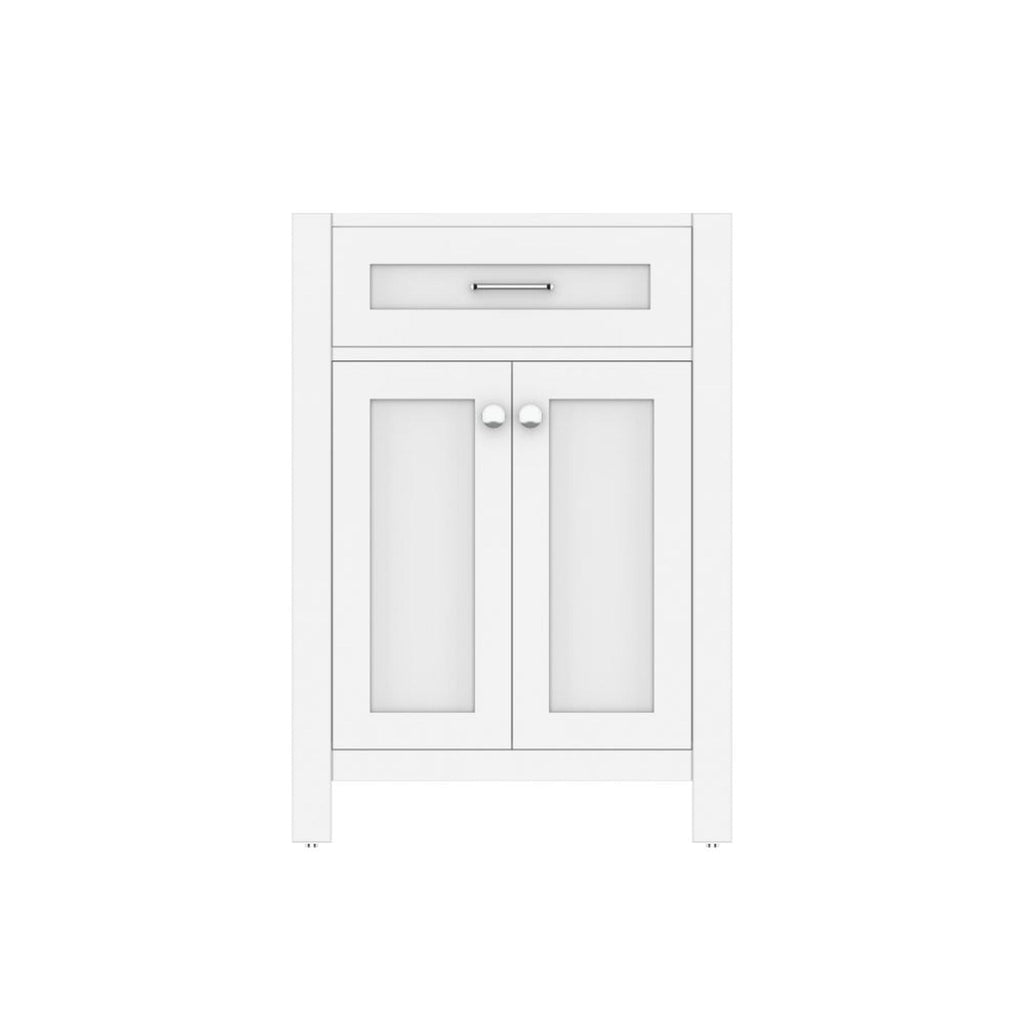 Alya Bath Norwalk 24" Single White Freestanding Bathroom Vanity With Brushed Nickel Edge Handles - HE-101-24-W
